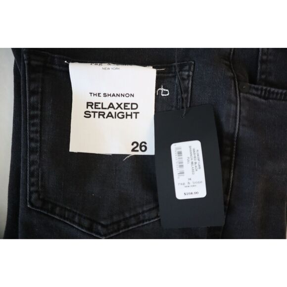Rag & Bone Women Sz 26 Washed Black The Shannon Relaxed Straight Leg Jeans - Picture 5 of 13